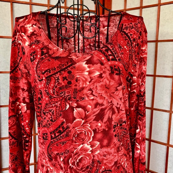 Miss Understood Floral Paisley Stretch Blouse - Picture 1 of 5